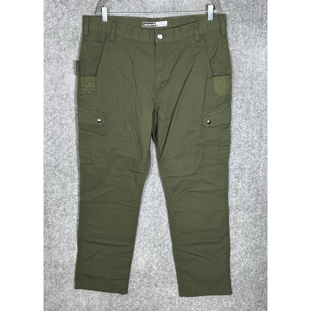 Carhartt Rugged Flex Relaxed Fit Ripstop Cargo Work Pants Mens Size 38x32 Green